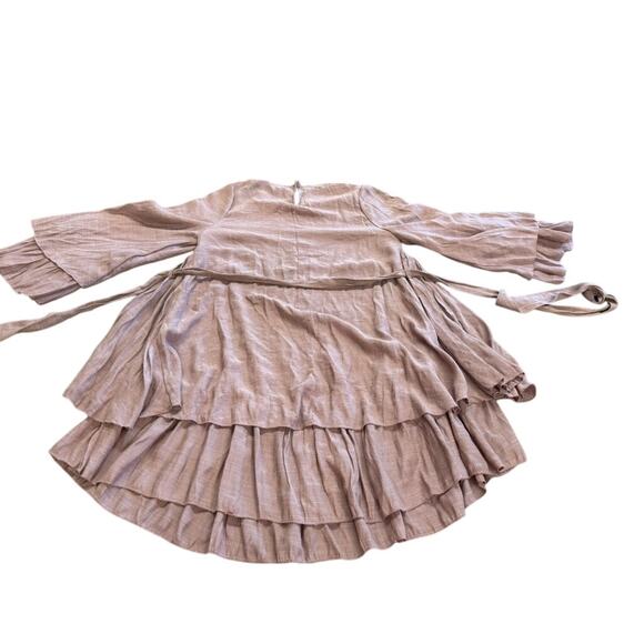 NWT!! "BLU IVY" Women's Dress SZ M Mauve/Lavender Fairy Midi Belt Flutter Sleeve - Picture 5 of 9